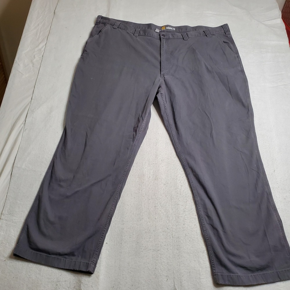 Carhartt Mens Relaxed Fit Canvas Work Pants Gray 102291 039 Size 54x32